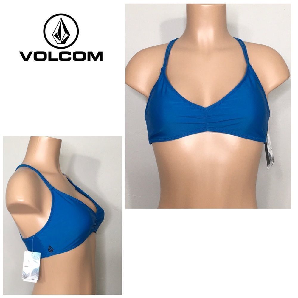 New. Volcom blue bikini top. Large